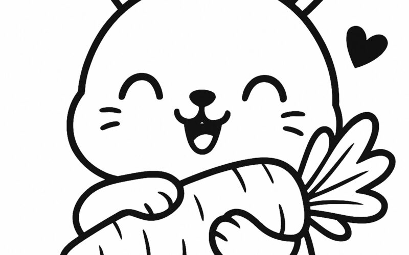 Little Rabbit And His Carrot Rabbit Bunny Coloring Pages