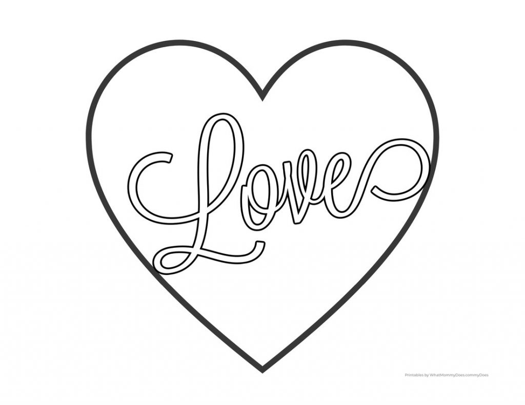 printable coloring heart