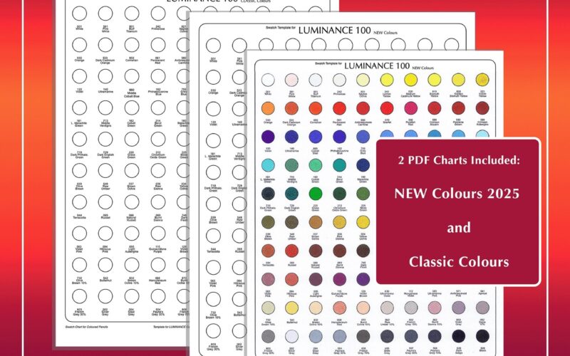 Luminance 100 Swatch Chart Print And Colour Blank Template For Artist Coloured Pencils Set Caran D ache 2XPDF Swatches New And Classic Names Etsy
