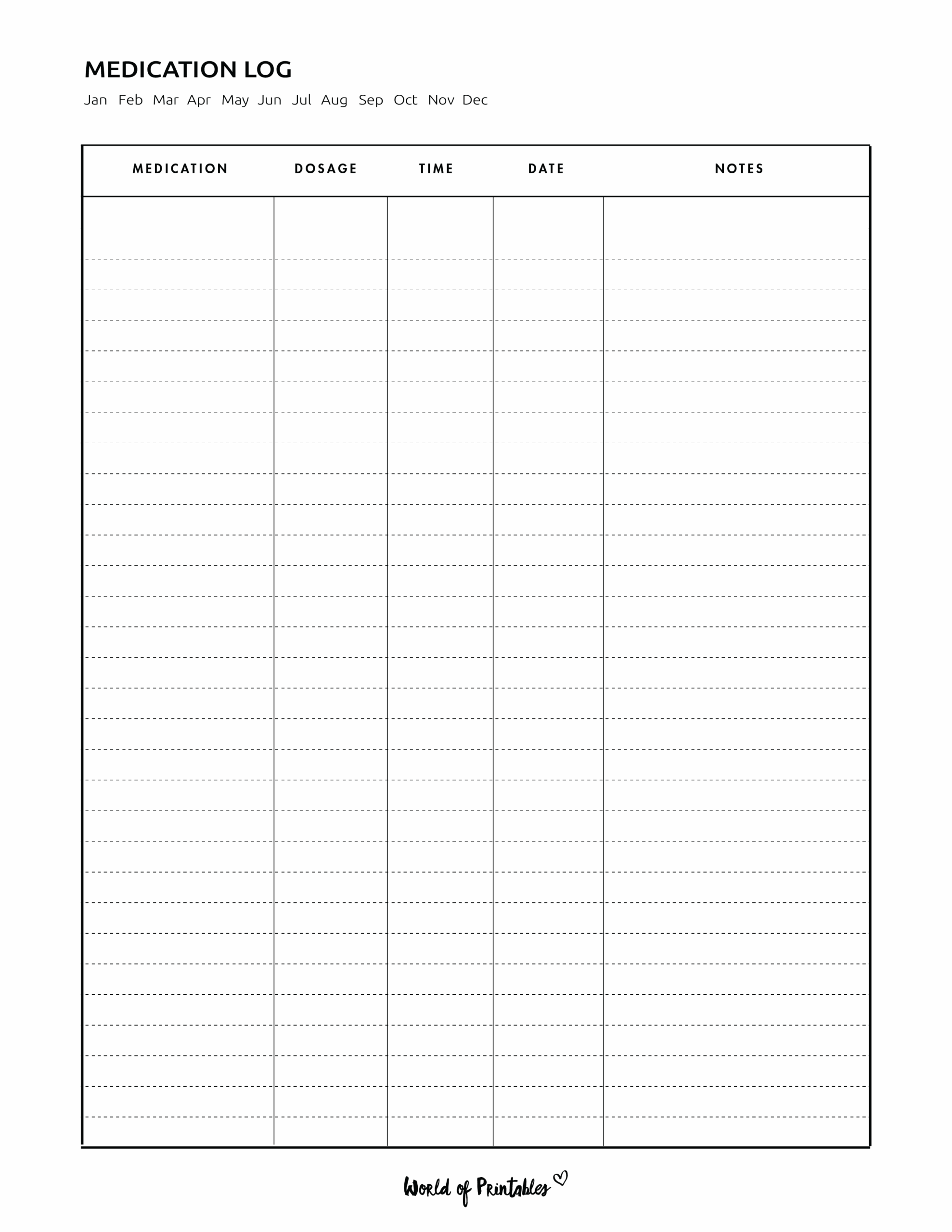 medication chart printable free medication chart printable free