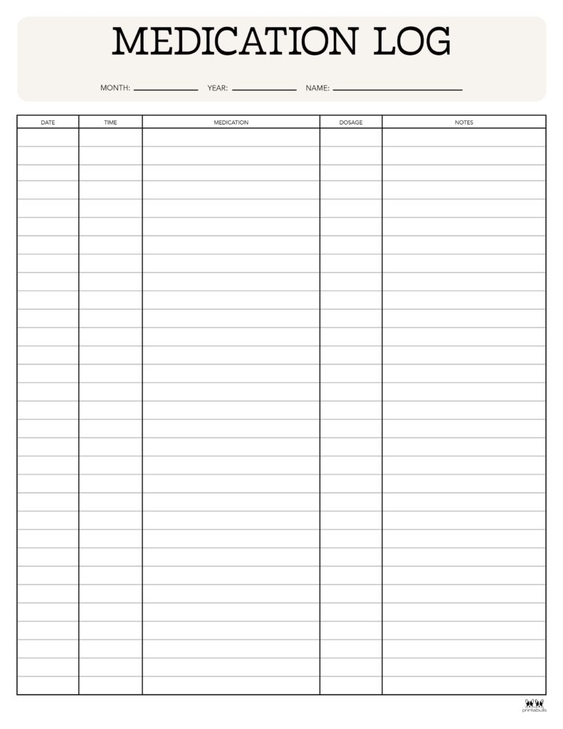 medicine chart printable medicine chart printable