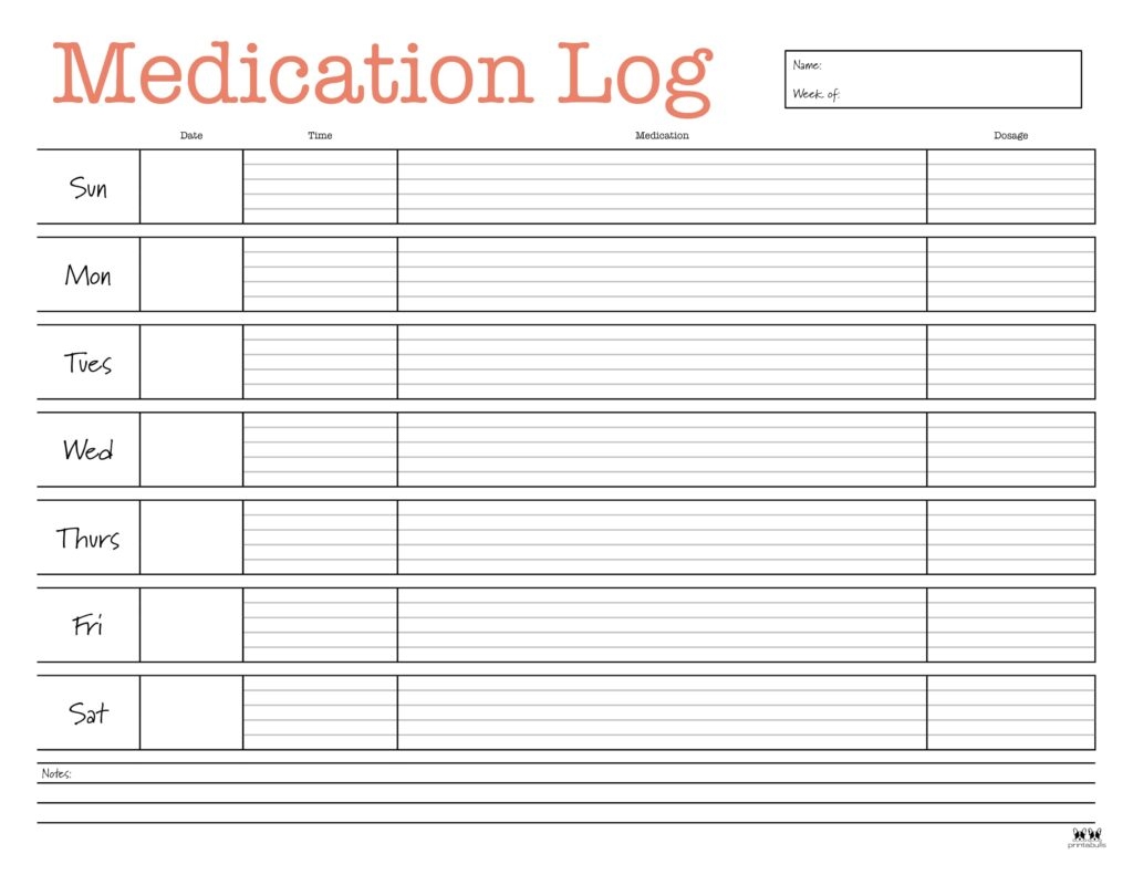 free daily medication chart printable