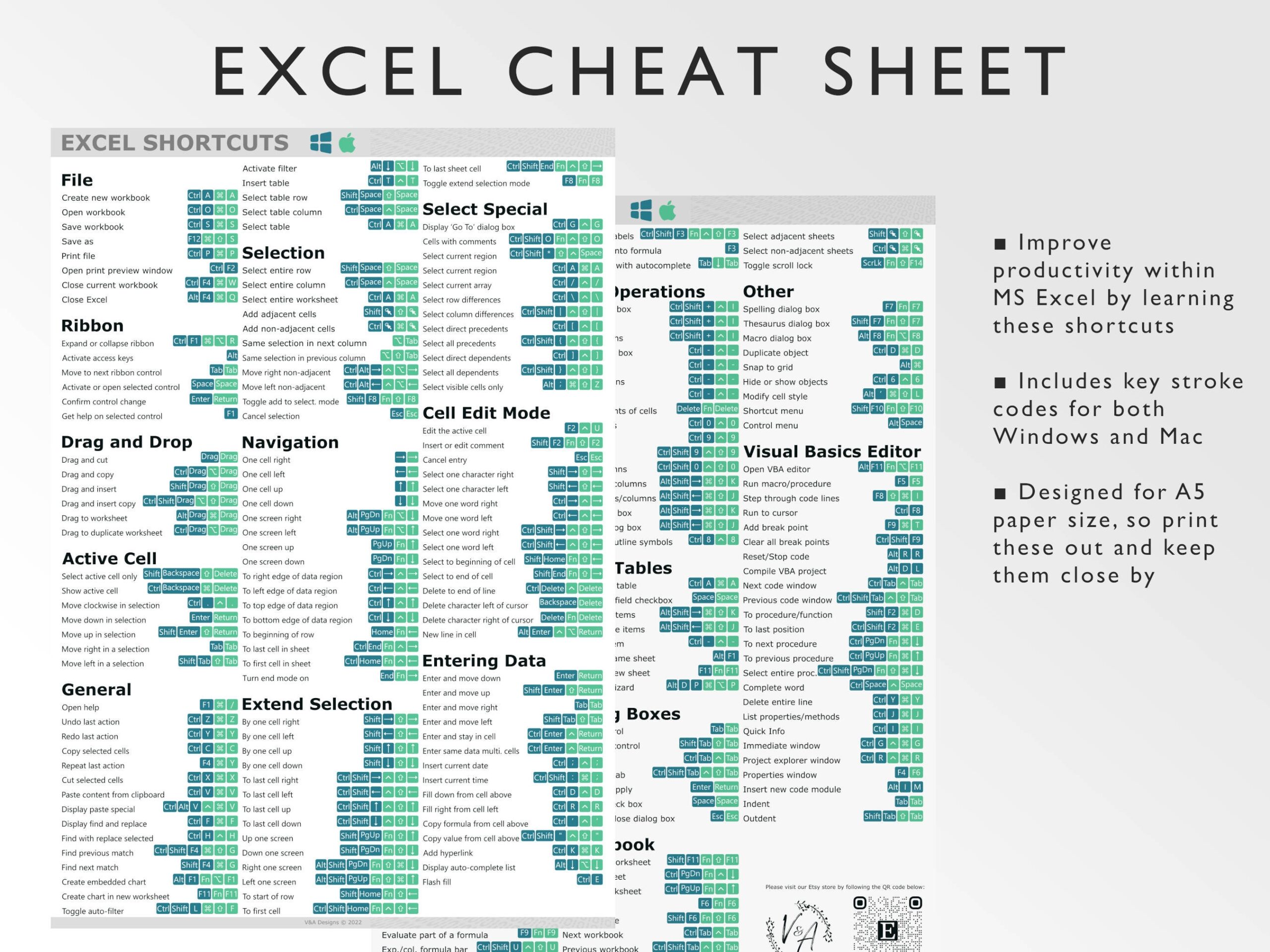 Microsoft Excel Shortcuts Printable Excel Cheat Sheet Workbook Productivity Excel Key Strokes Windows Mac Excel Ninja Green Etsy Microsoft Excel Shortcuts Printable Excel Cheat Sheet Workbook Productivity Excel Key Strokes Windows Mac Excel Ninja Green Etsy