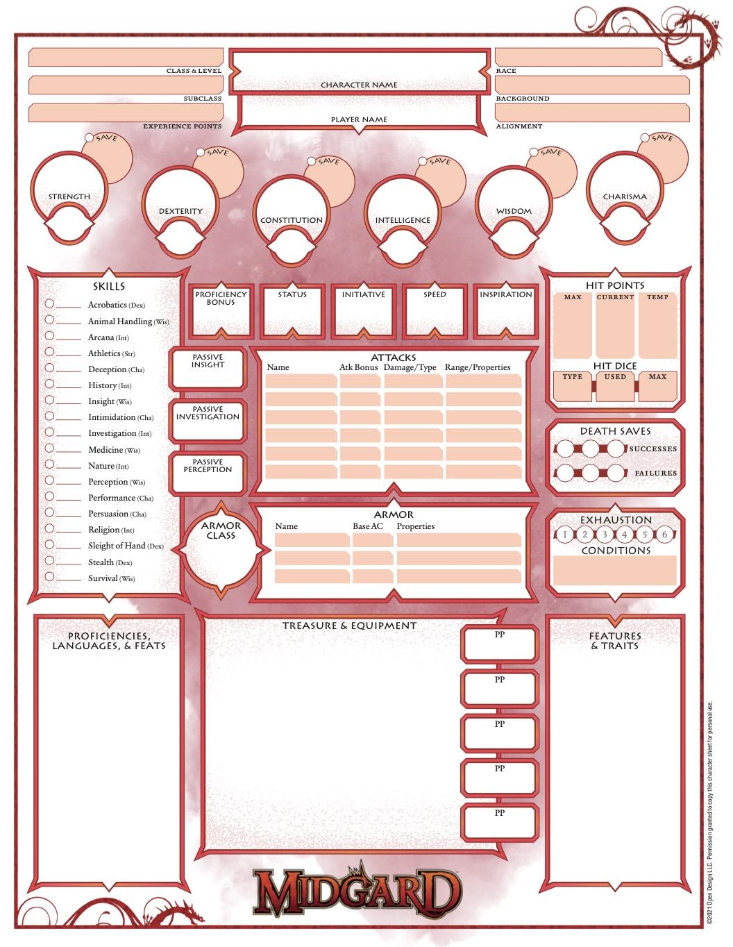 dnd 5e character sheet printable