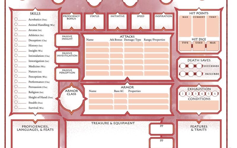 Midgard Character Sheet 5th Edition PDF Kobold Press Store