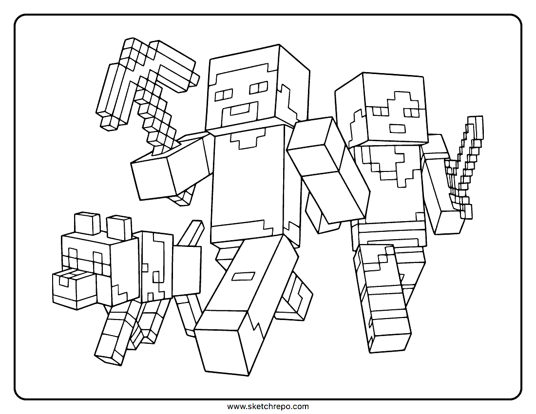 printable minecraft coloring sheets