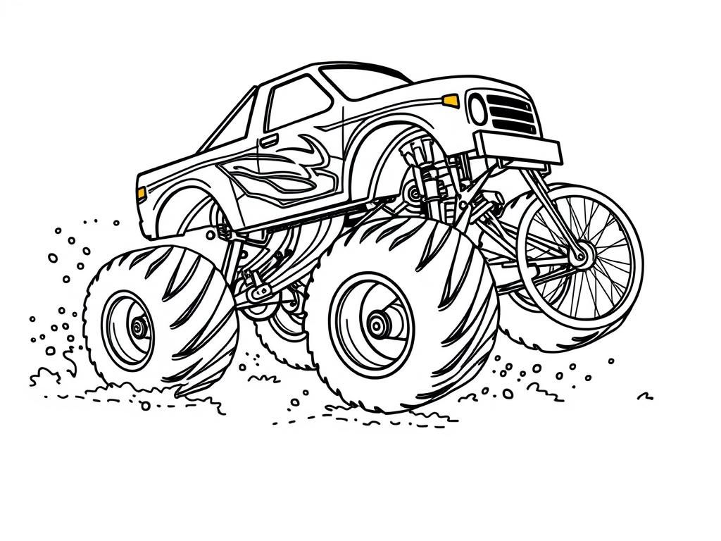 Monster Truck Coloring Page Off Road Racing Adventure Free Printable Coloring Page
