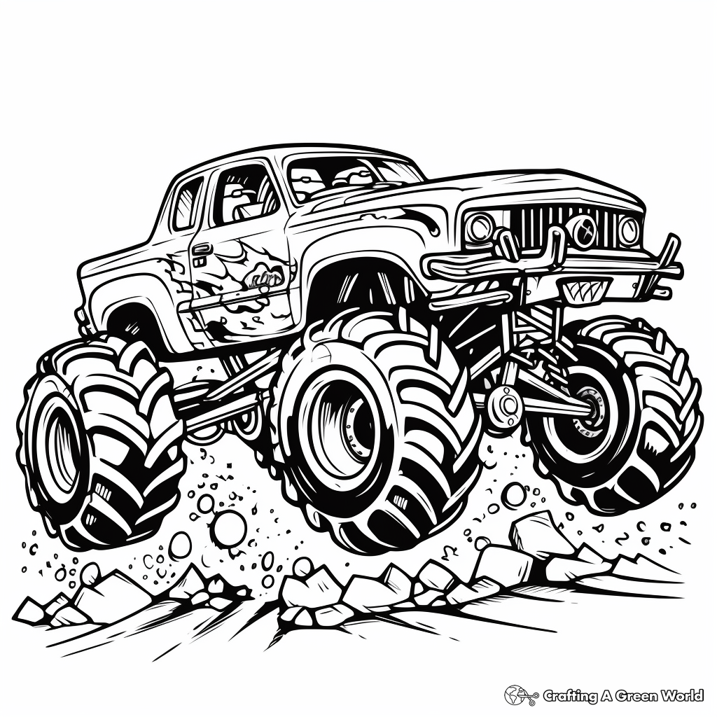 monster truck printable coloring sheets