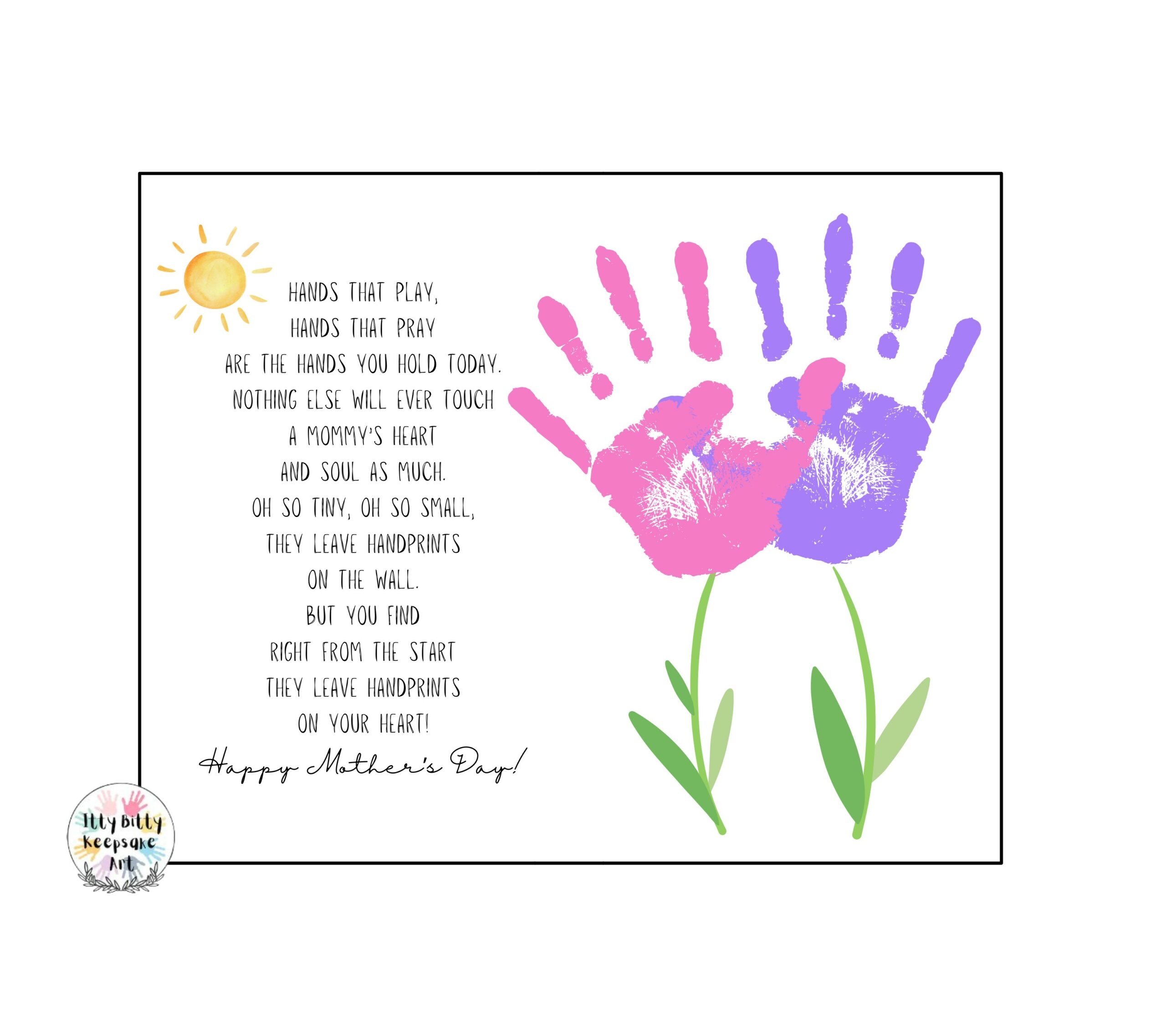 Mother s Day Poem Handprint Craft Art Printable Template Spring Crafts Classful