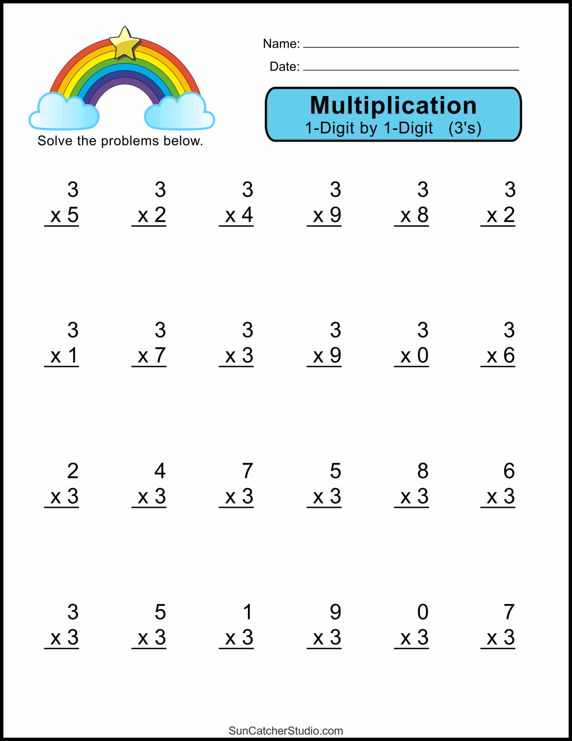 multiplication sheet printable
