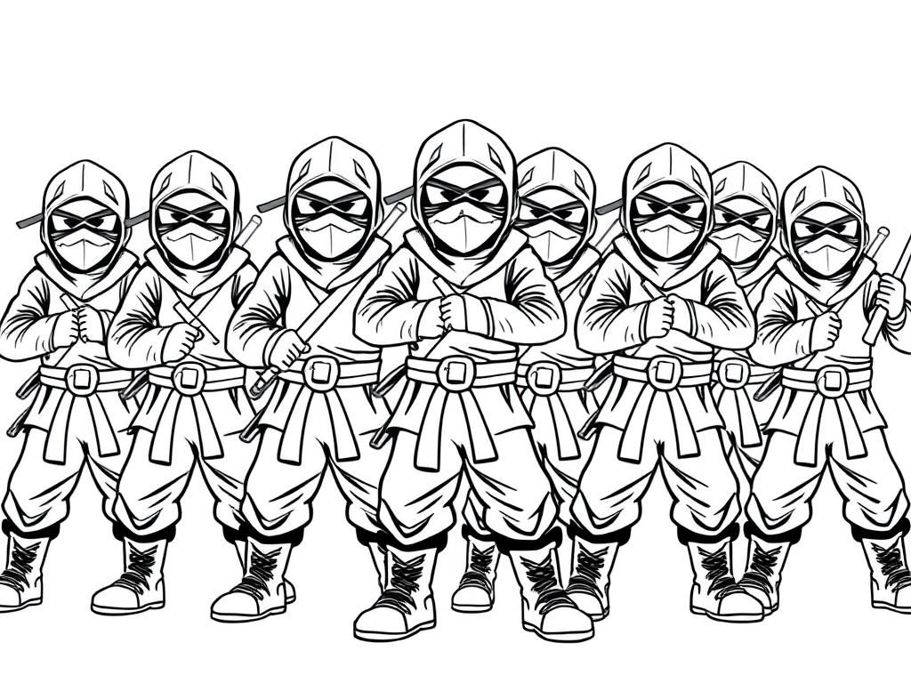 Ninja Coloring Page Stealthy Warriors Ready For Action Free Printable Coloring Page
