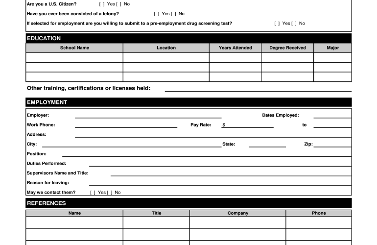 Online Application For Employment Form Fill Online Printable Fillable Blank PdfFiller
