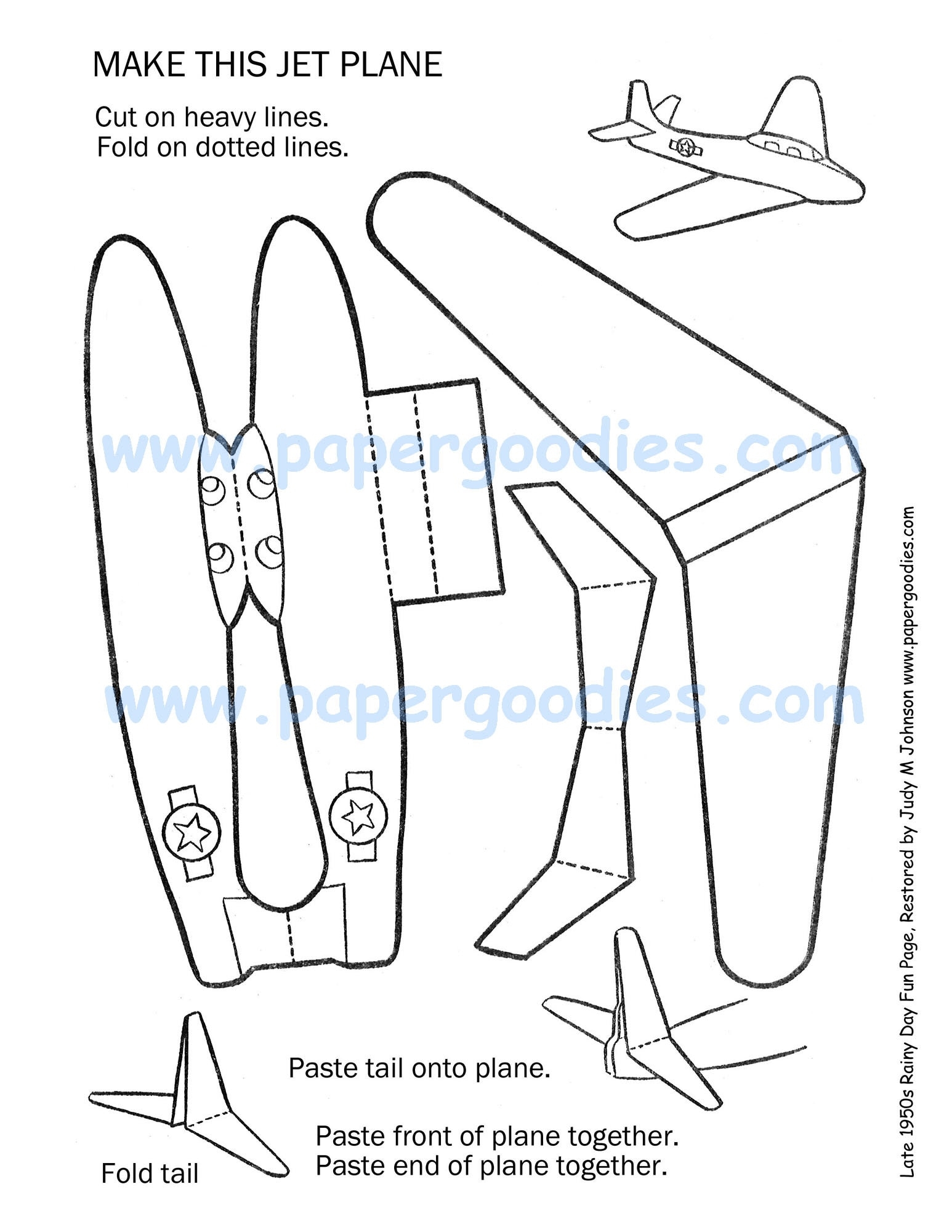 Paper Airplane Color cut fly Toy printable Digital Download Etsy Norway