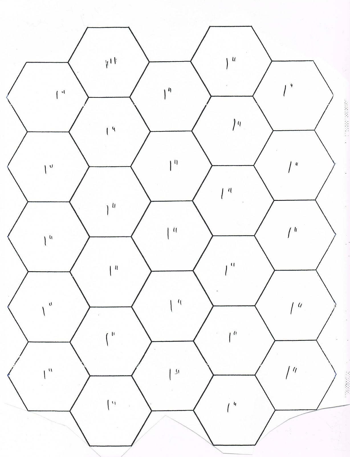 Pattern Paper For Sewing English Paper Piecing 1 3 4 Hexagon Choose Package Size Free Printable Hexagon Template Pdf