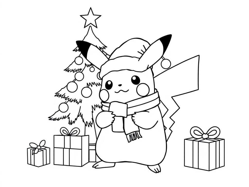 pokemon christmas printable coloring pages