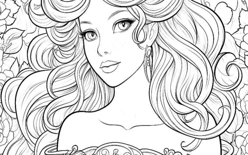 Princess Coloring Pages Original Art For Kids digital Download Etsy