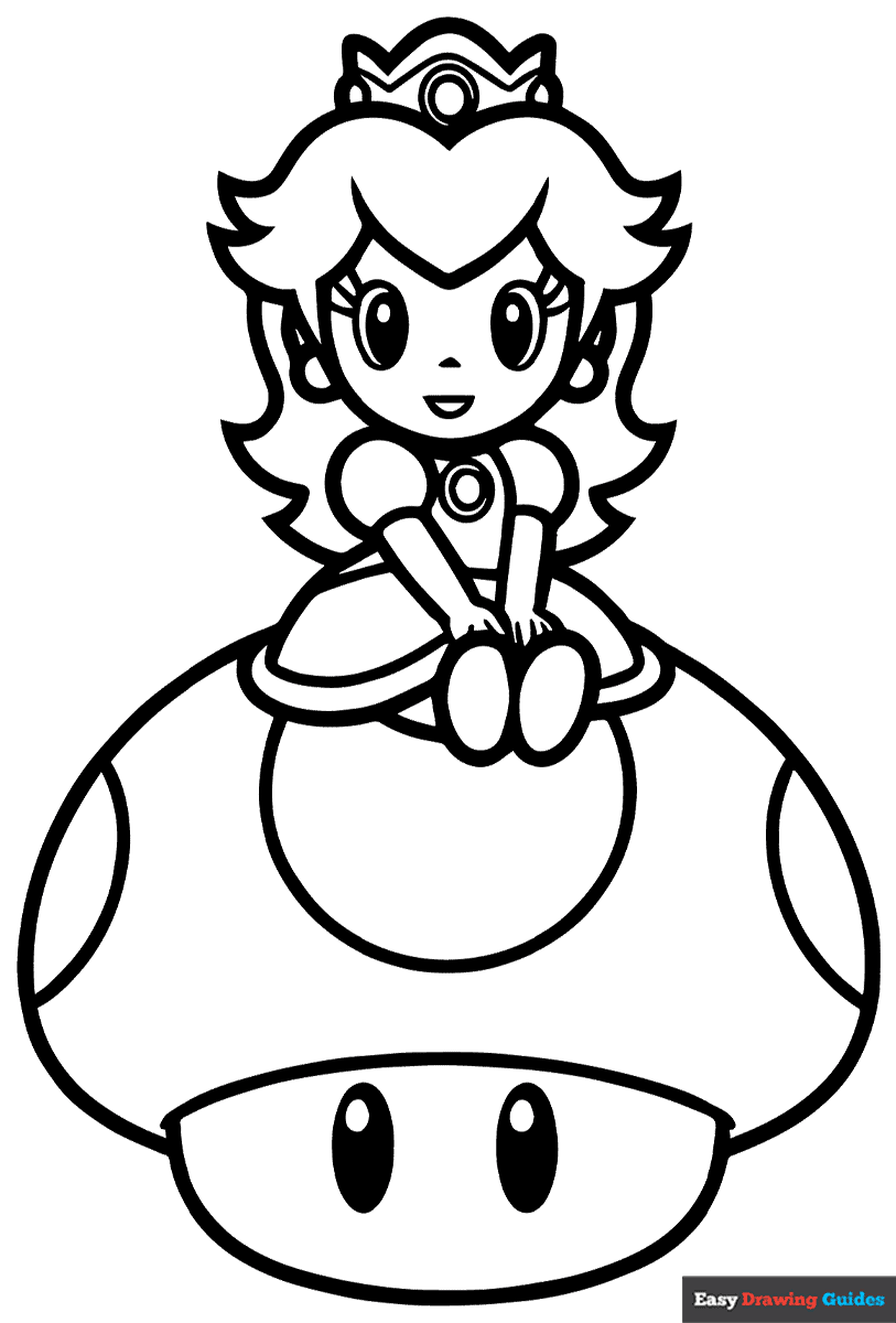 mario color pages printable