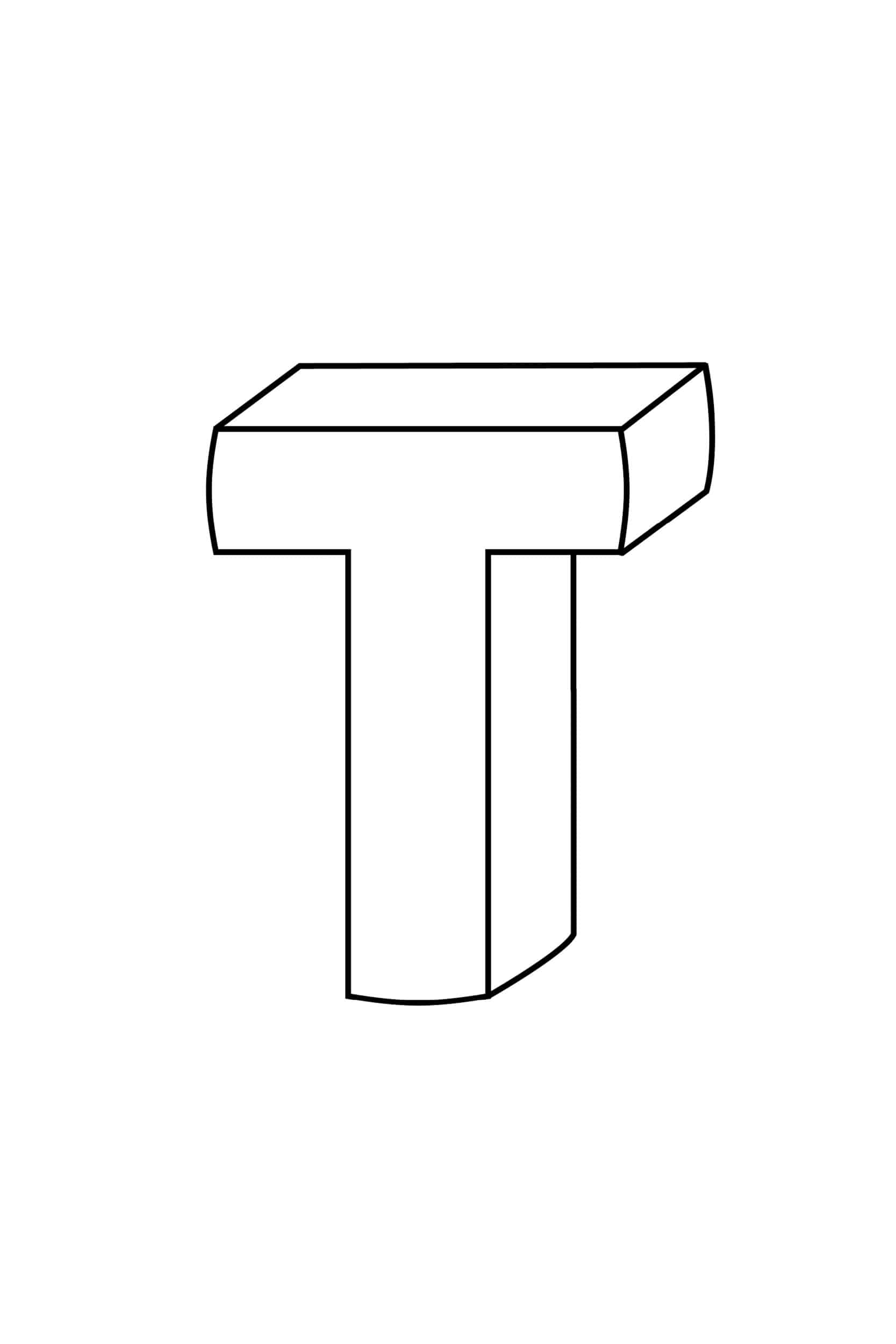 printable bubble letter t