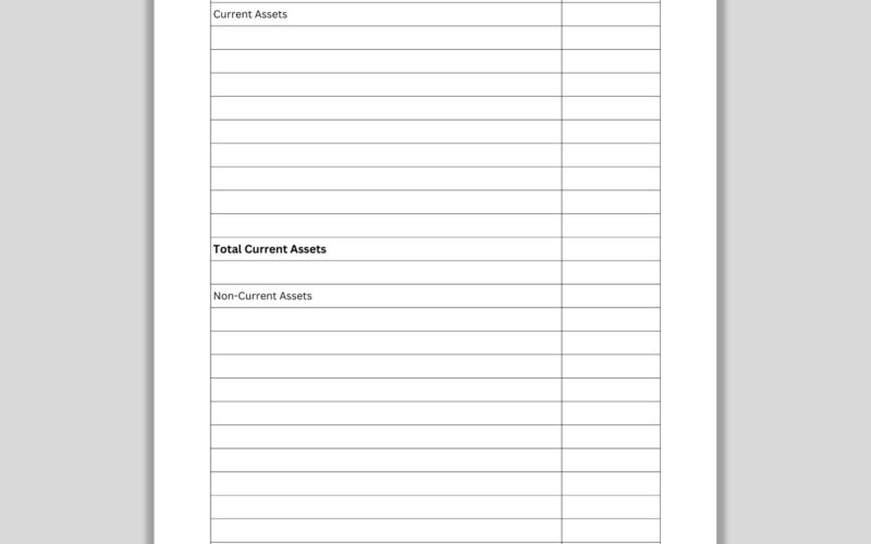 Printable Balance Sheet Template Financial Statement Assets Liabilities Equity Small Business Financial Report PDF A4 A5 US Letter Etsy