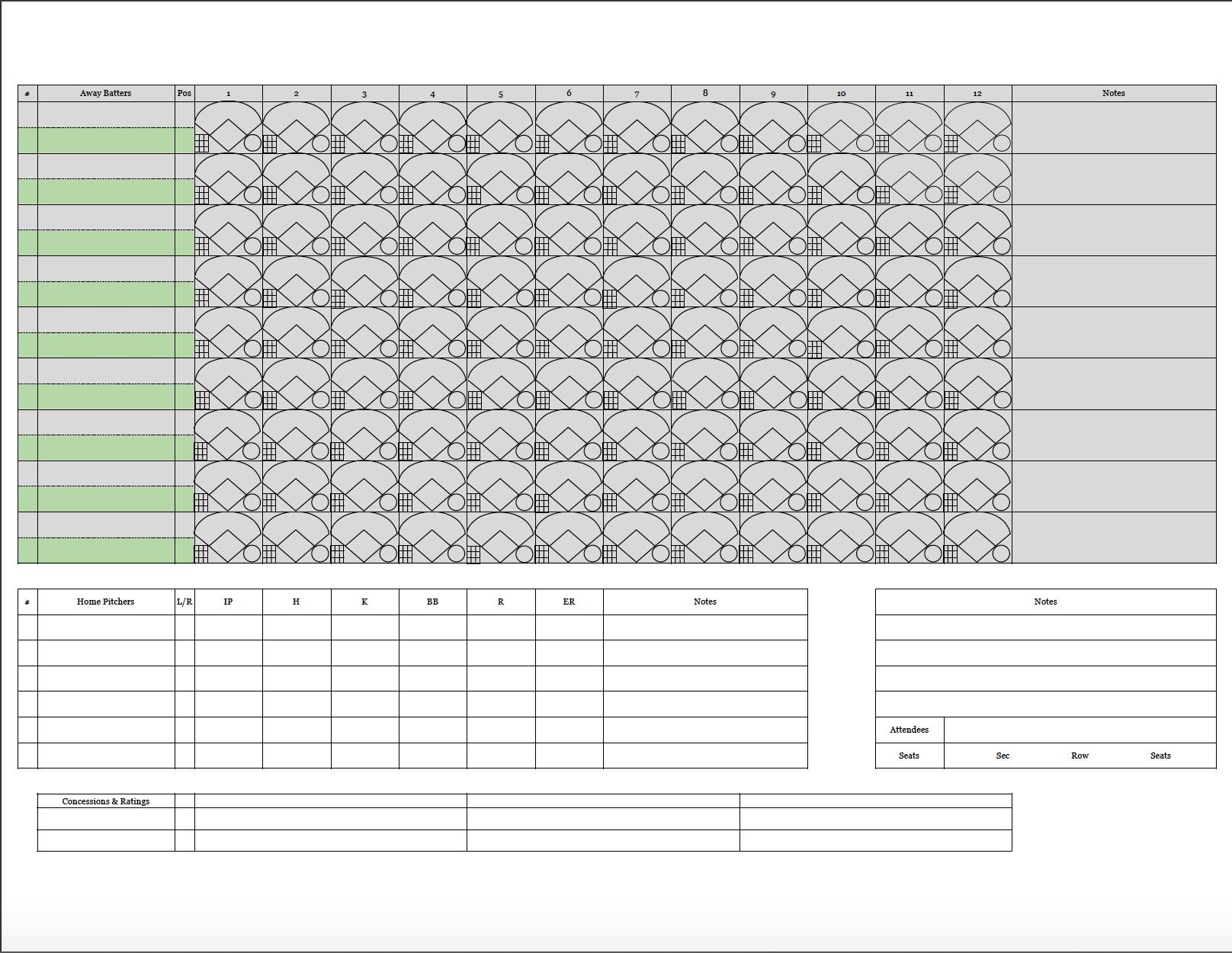printable softball score sheet