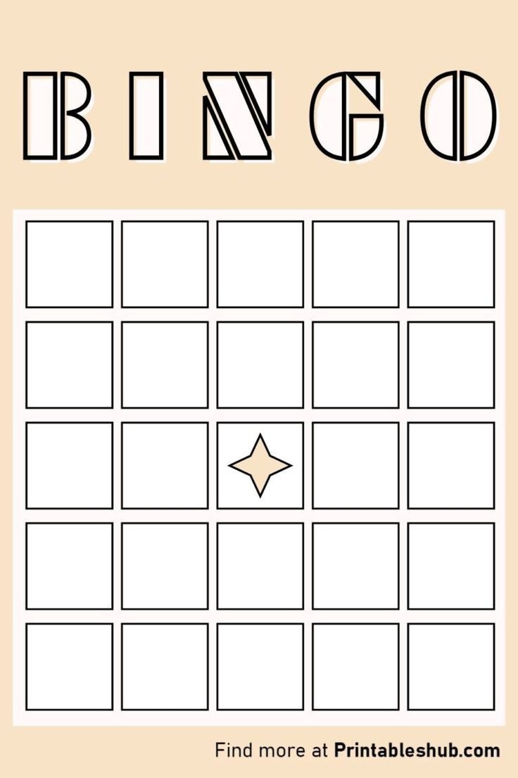 Printable Blank 5x5 Bingo Cards Templates PDF