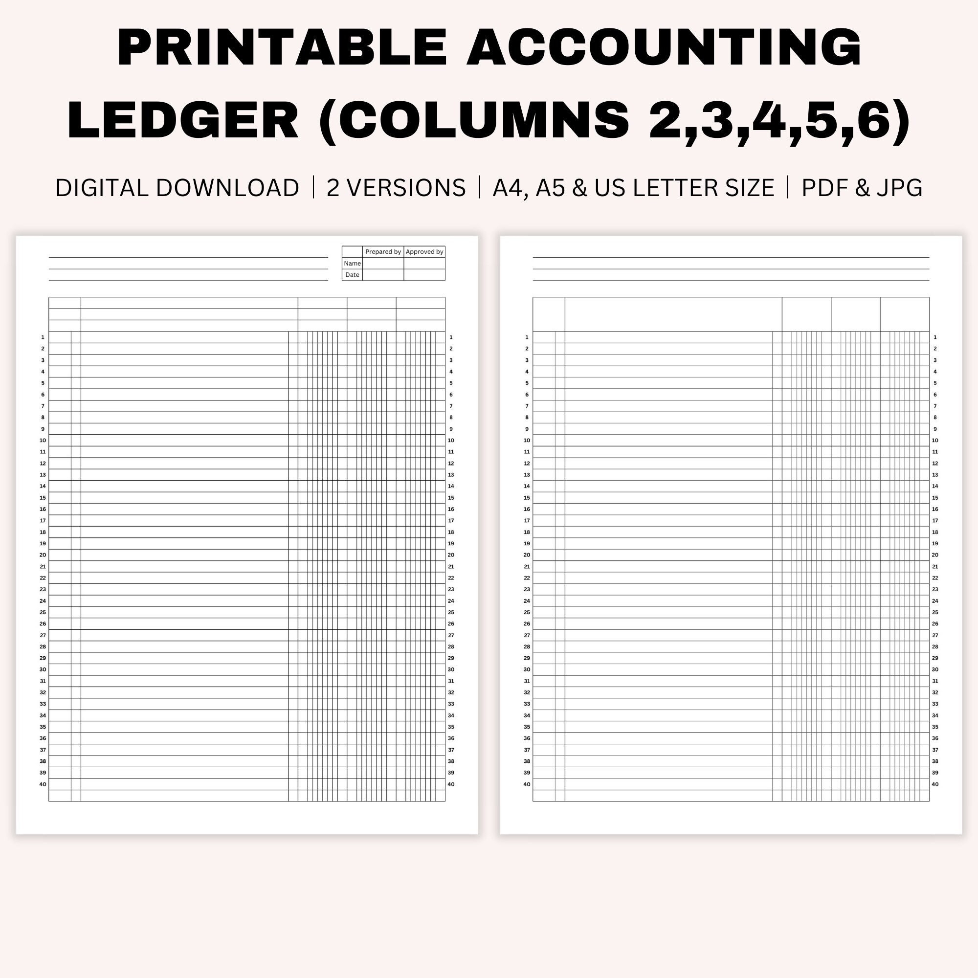 printable blank ledger template