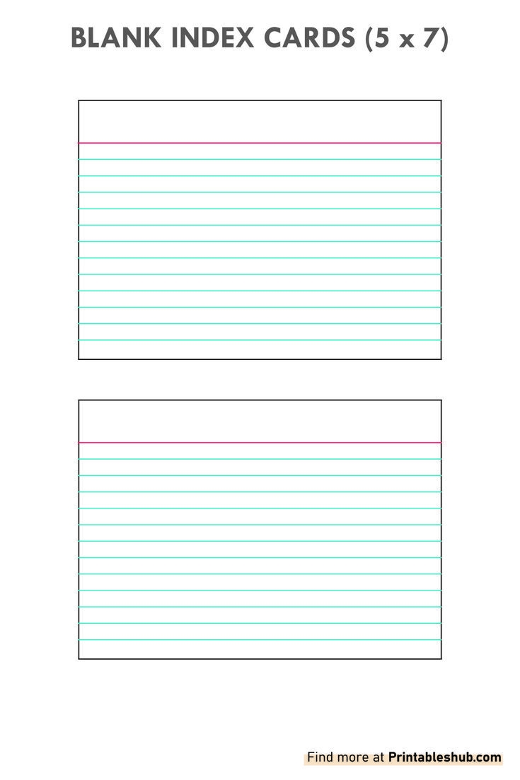 Printable Blank Index Cards Template PDF Printable Blank Index Cards Template PDF