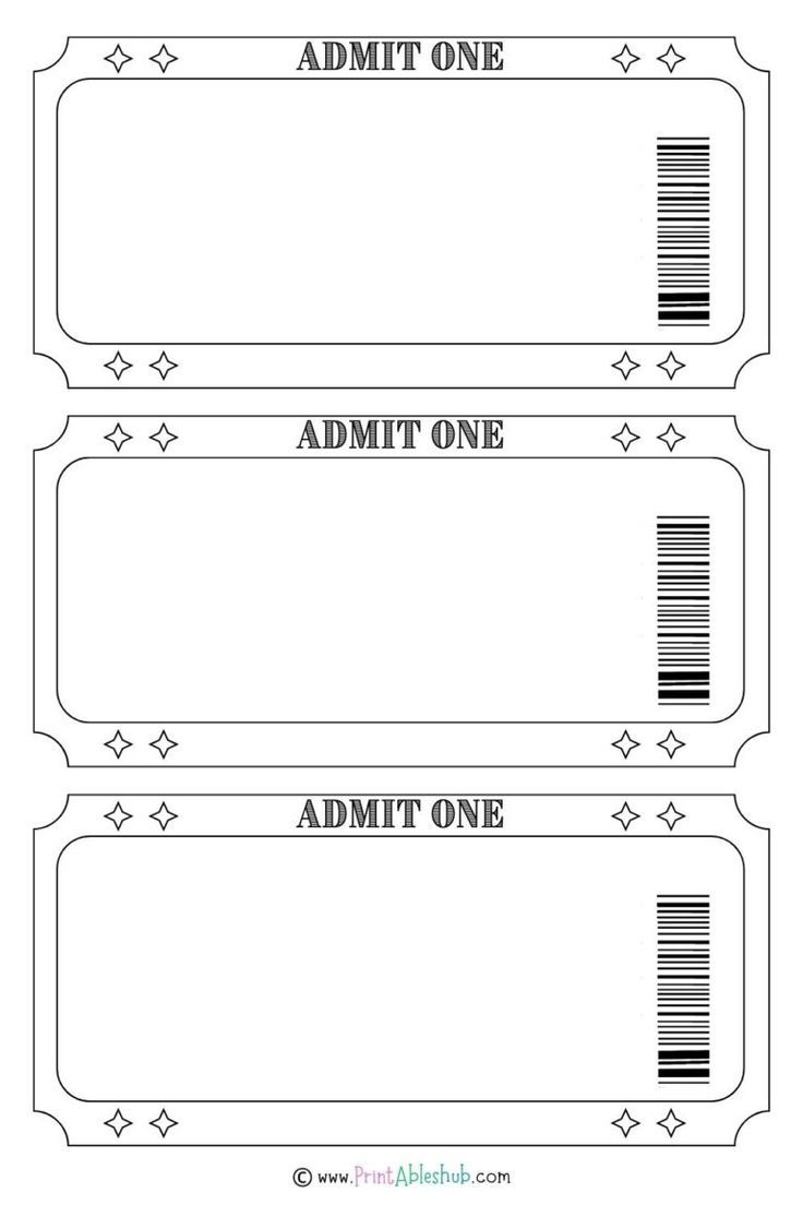 Printable Blank Ticket Design Templates