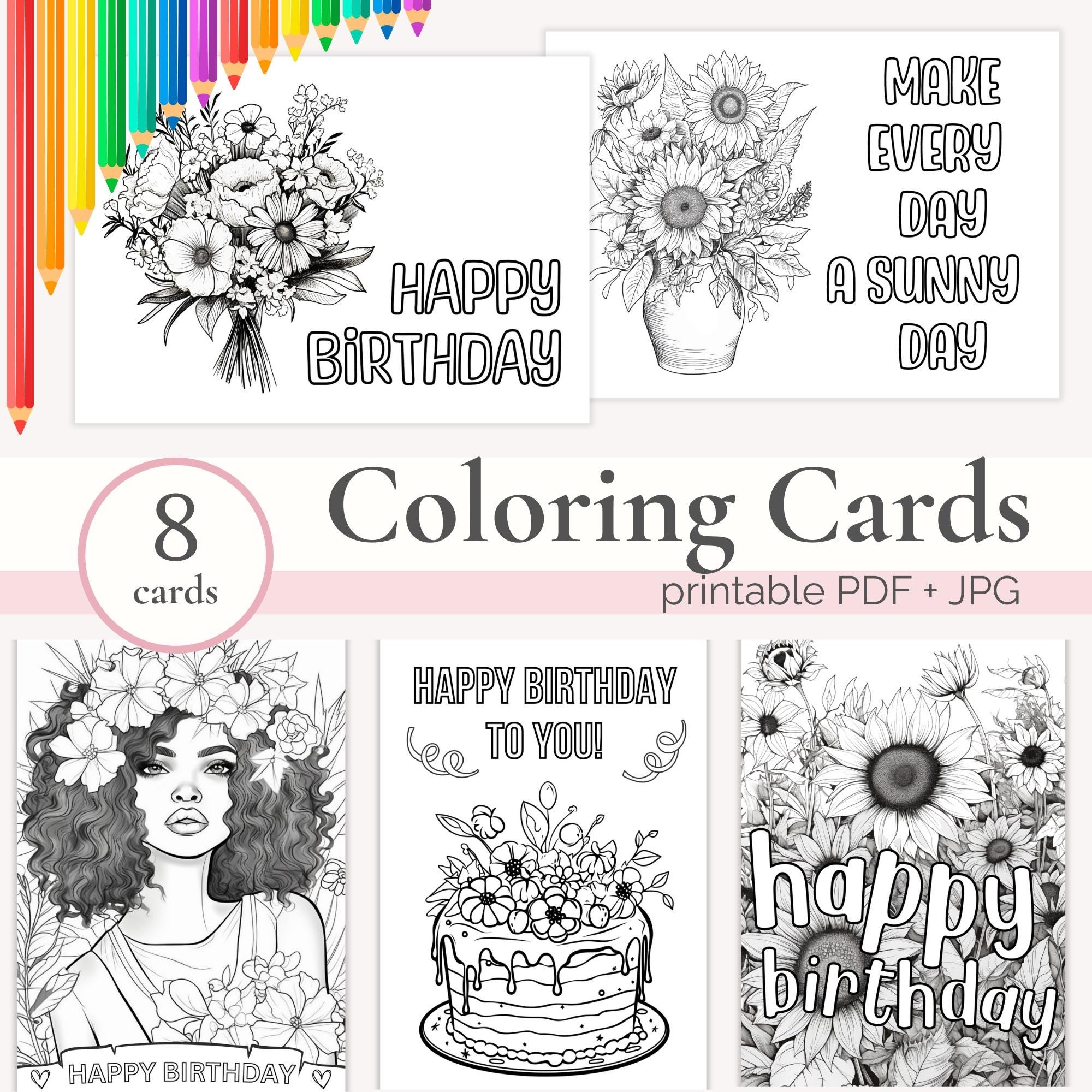 birthday cards printable coloring