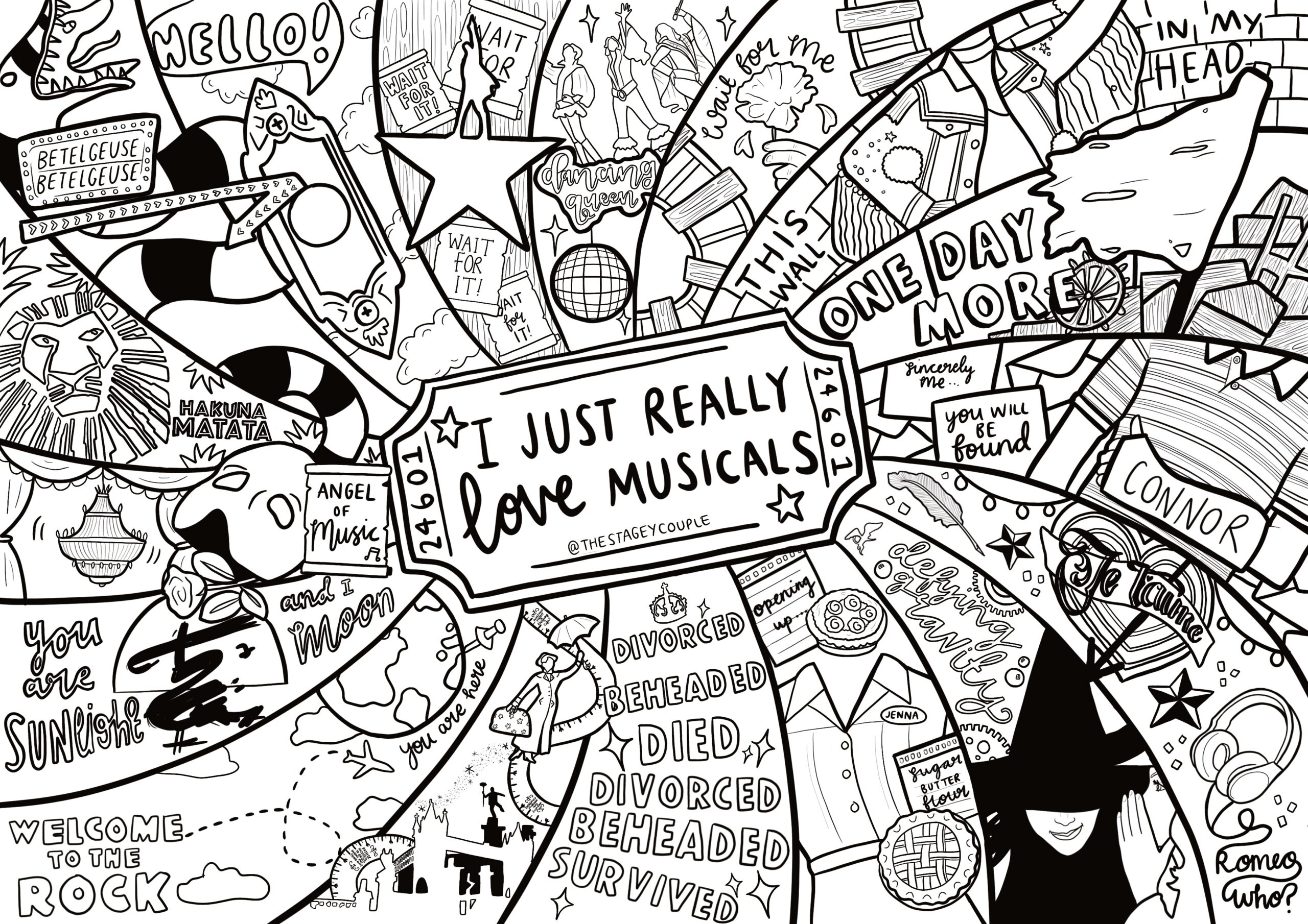 Printable Colouring Sheets The Stagey Couple Printable Colouring Sheets The Stagey Couple