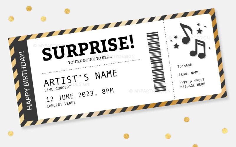 Printable Concert Ticket Template My Party Design