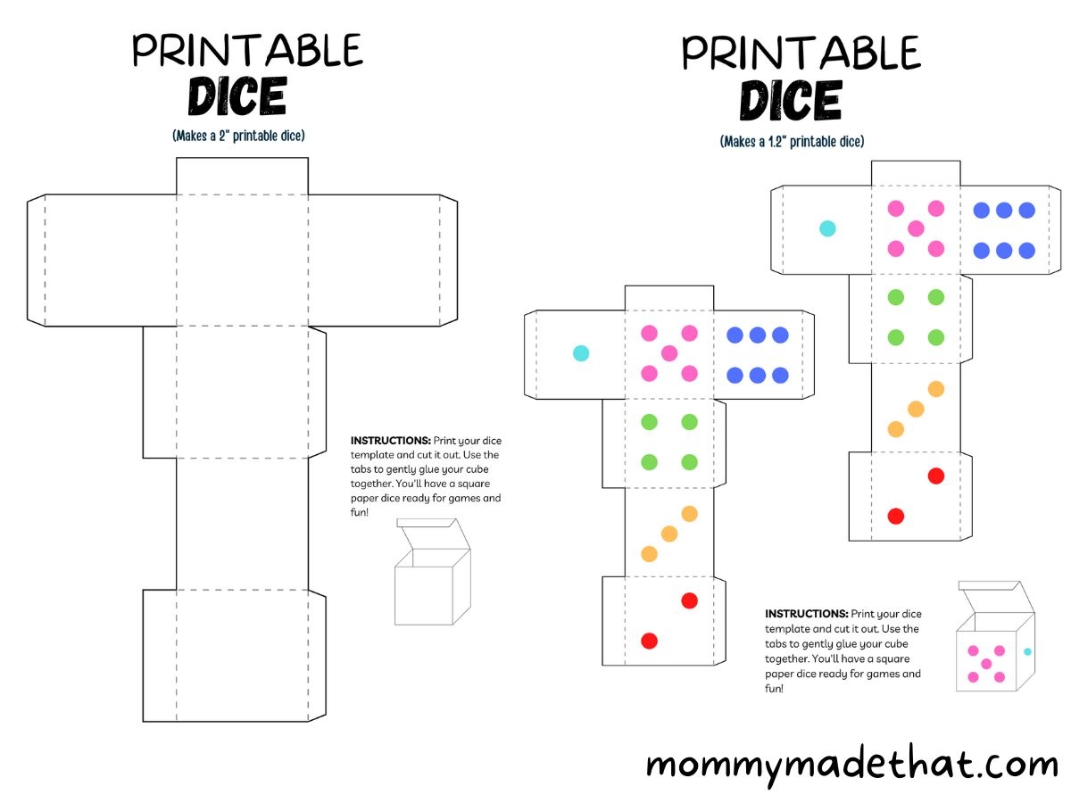 Printable Dice Template How To Make Paper Dice 