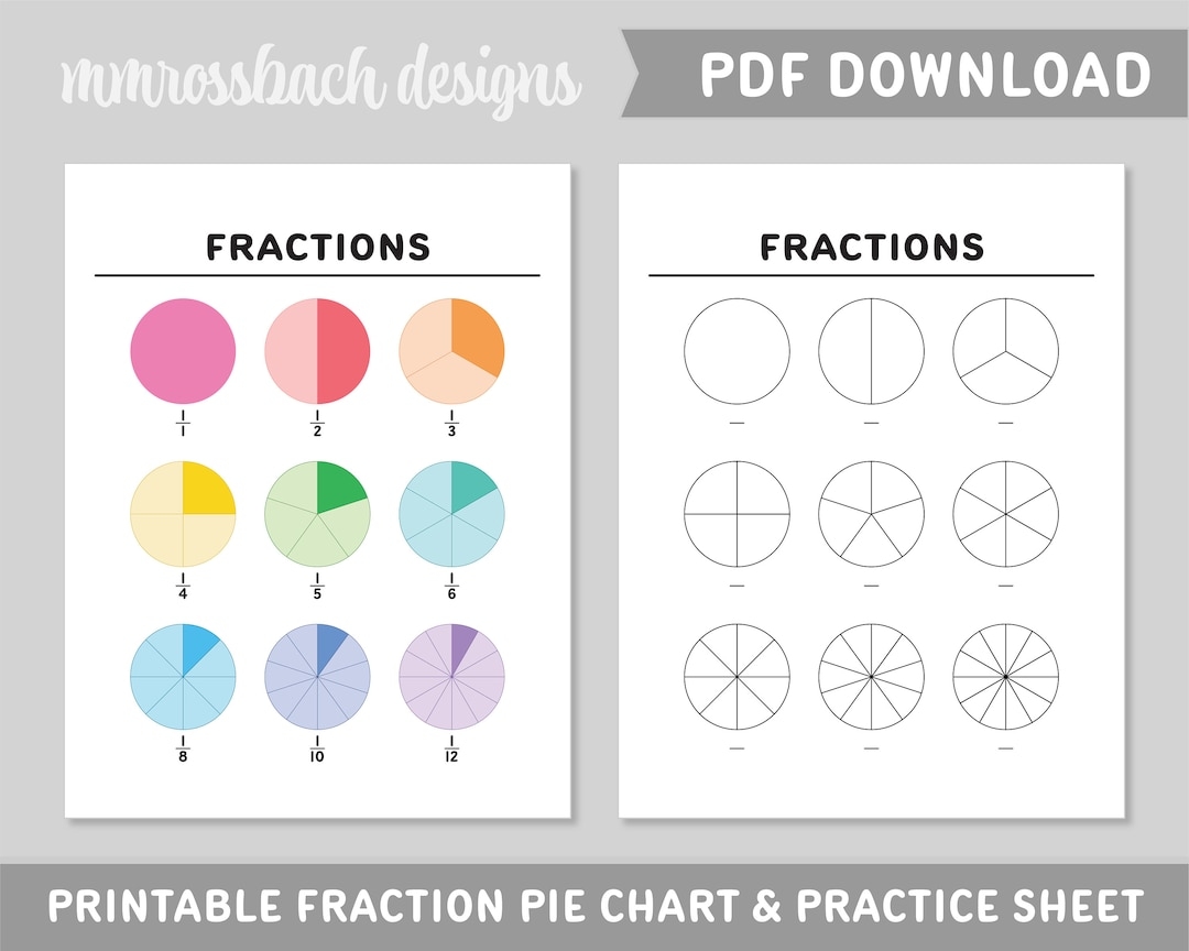 printable fraction chart