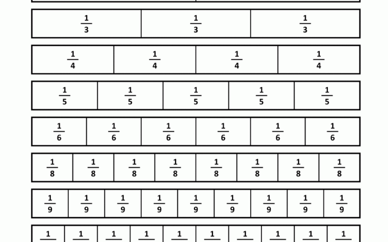 Printable Fraction Strips