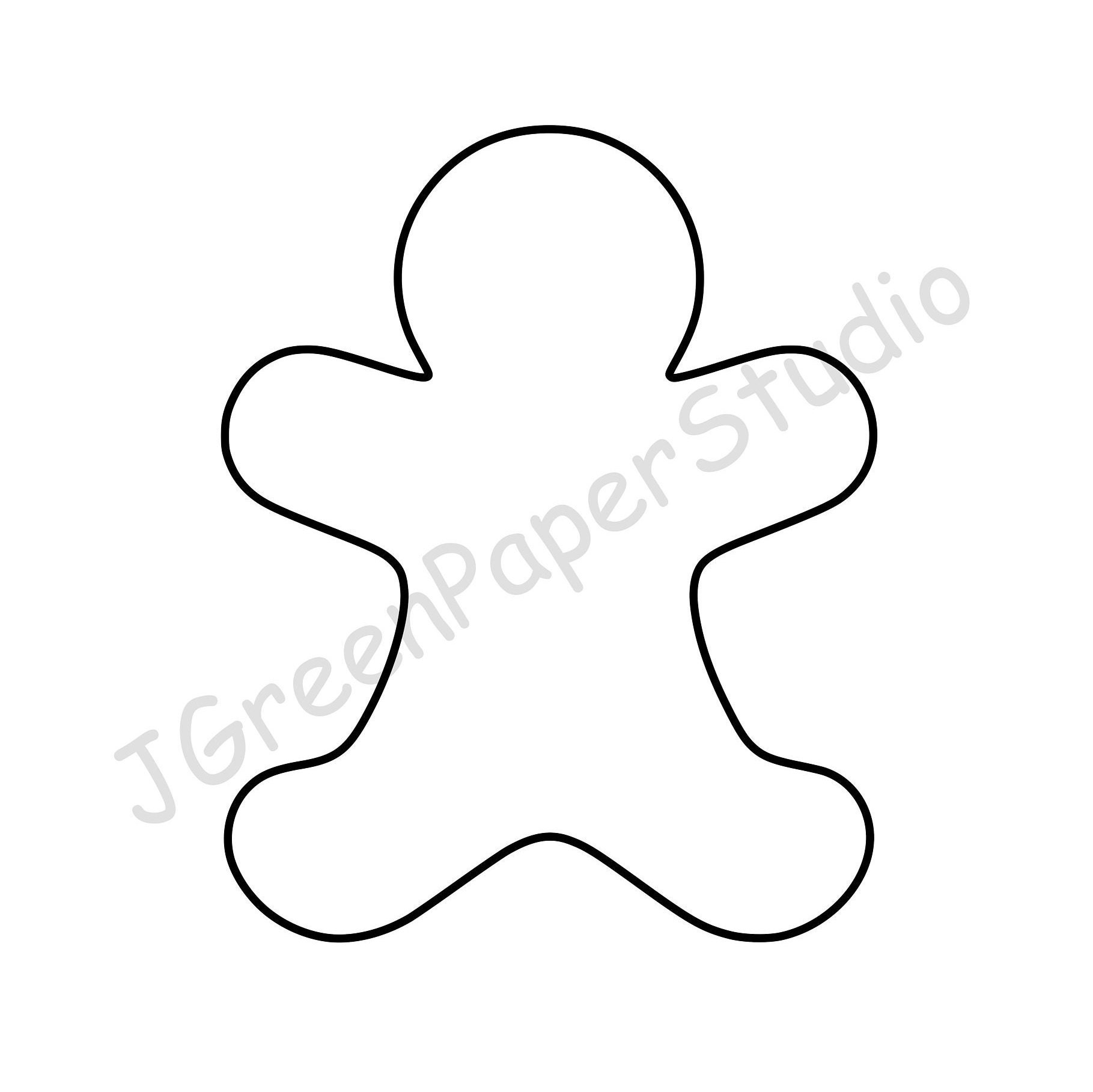 Printable Gingerbread Man Template Kids Holiday Craft Stencil PDF Digital Download Etsy