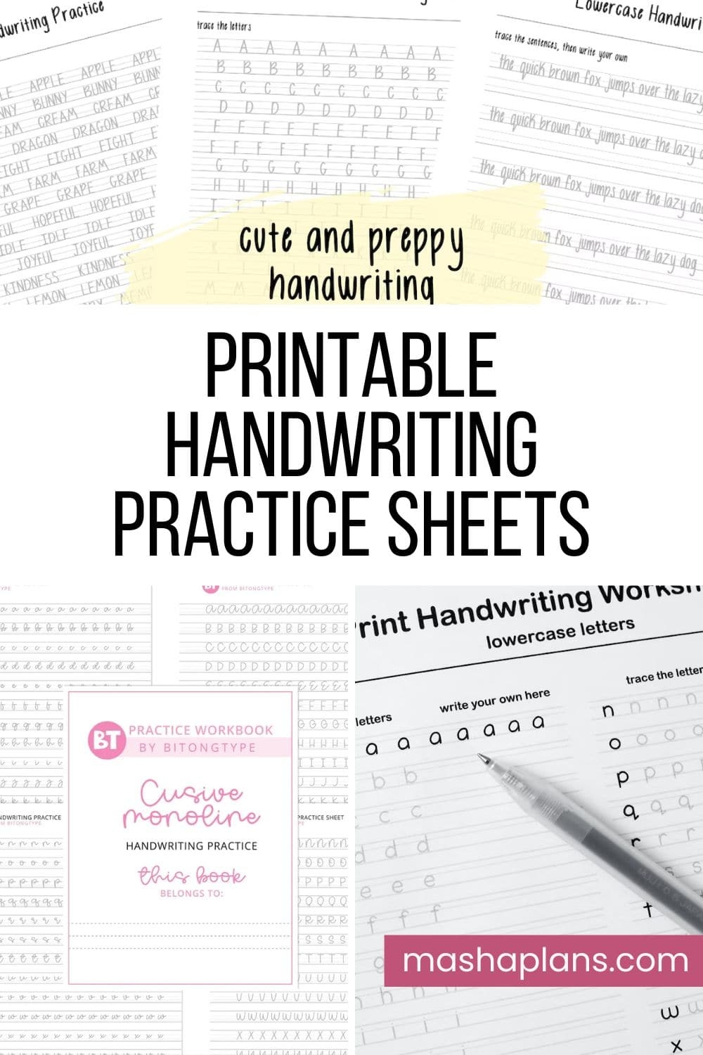 printable neat handwriting practice sheets
