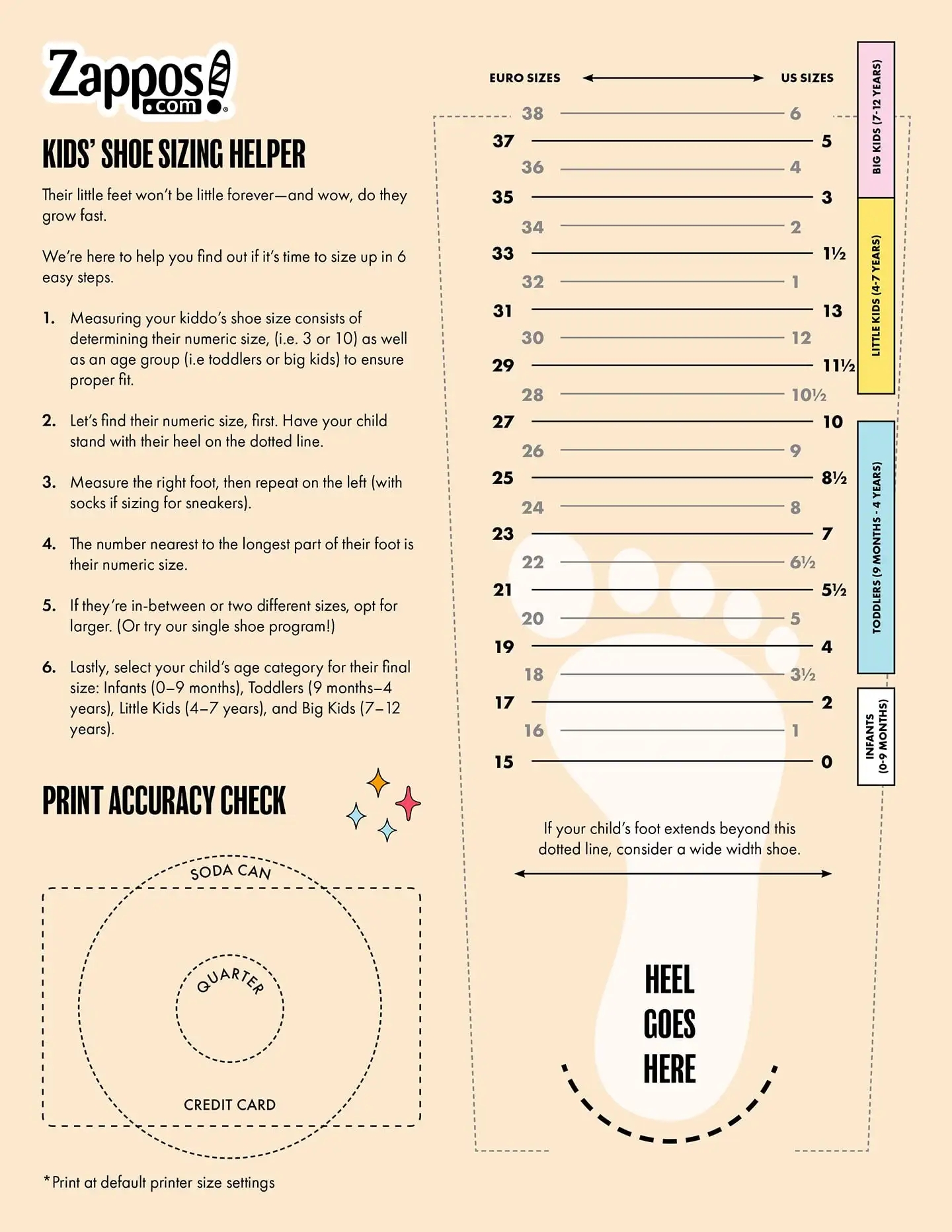 Printable Infant Shoe Size Chart Store