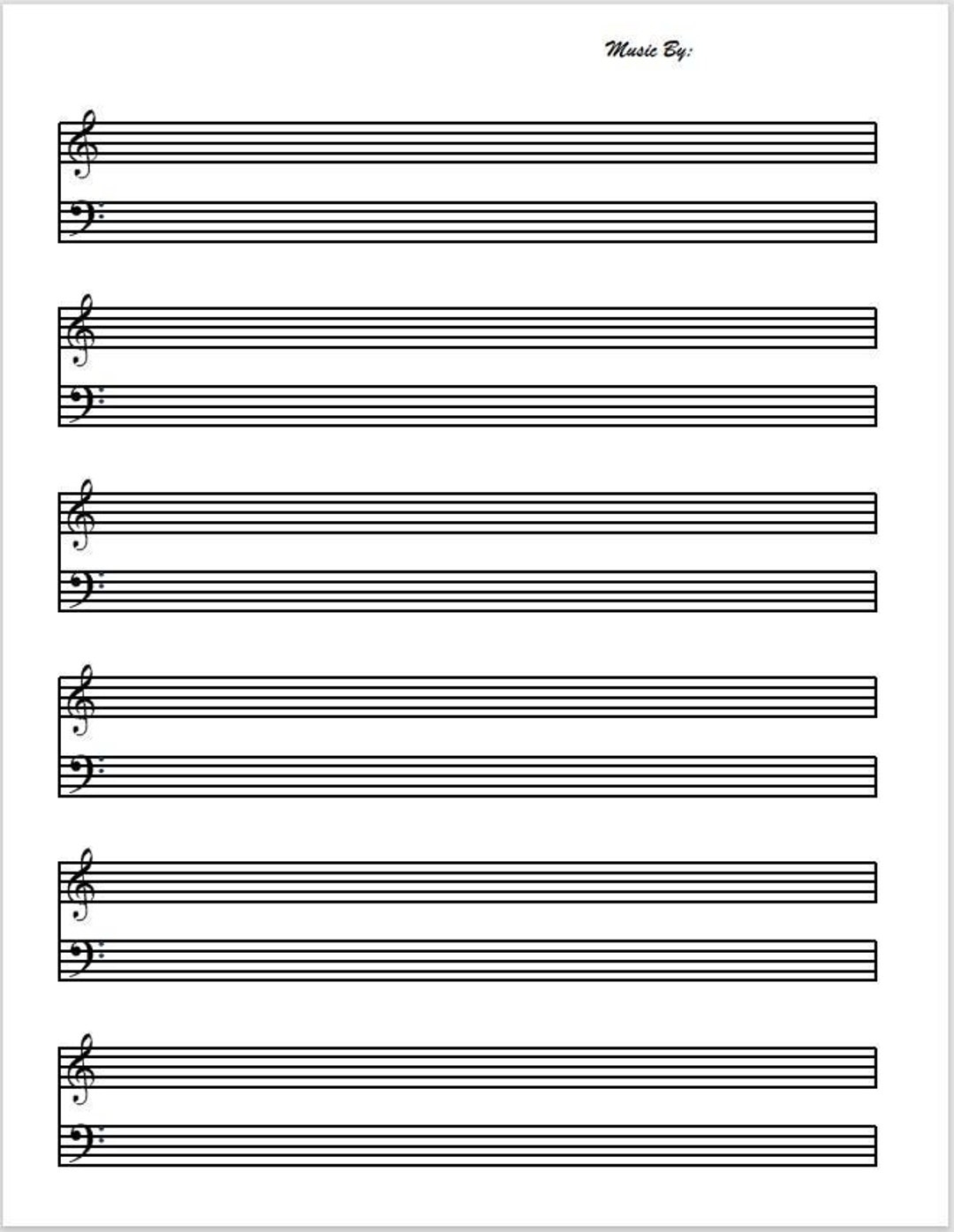 blank sheet music printable