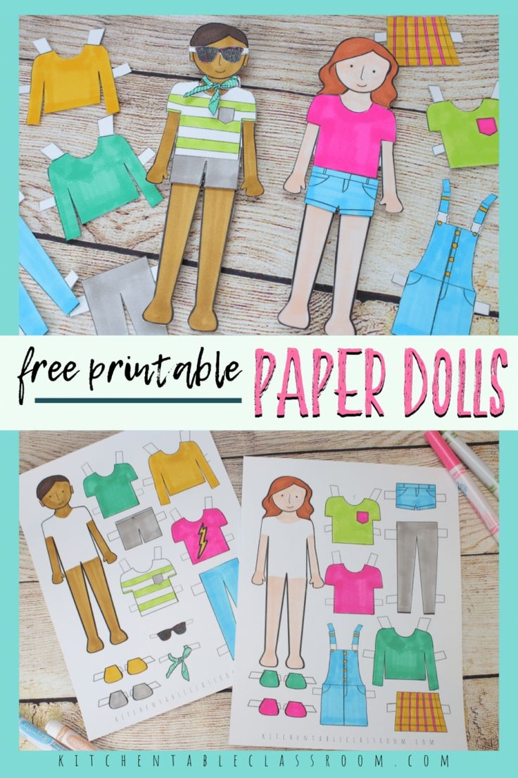 Printable Paper Doll Templates Color And Play The Kitchen Table Classroom Printable Paper Doll Templates Color And Play The Kitchen Table Classroom