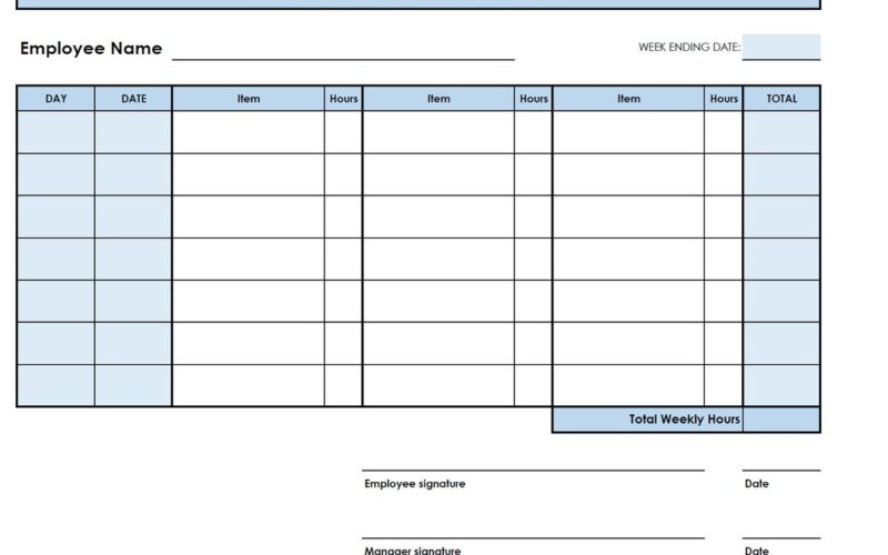 Printable PDF Weekly Timesheet Items Printable Timesheet Time Card Time Tracker Work Log Timekeeping Sheet Etsy