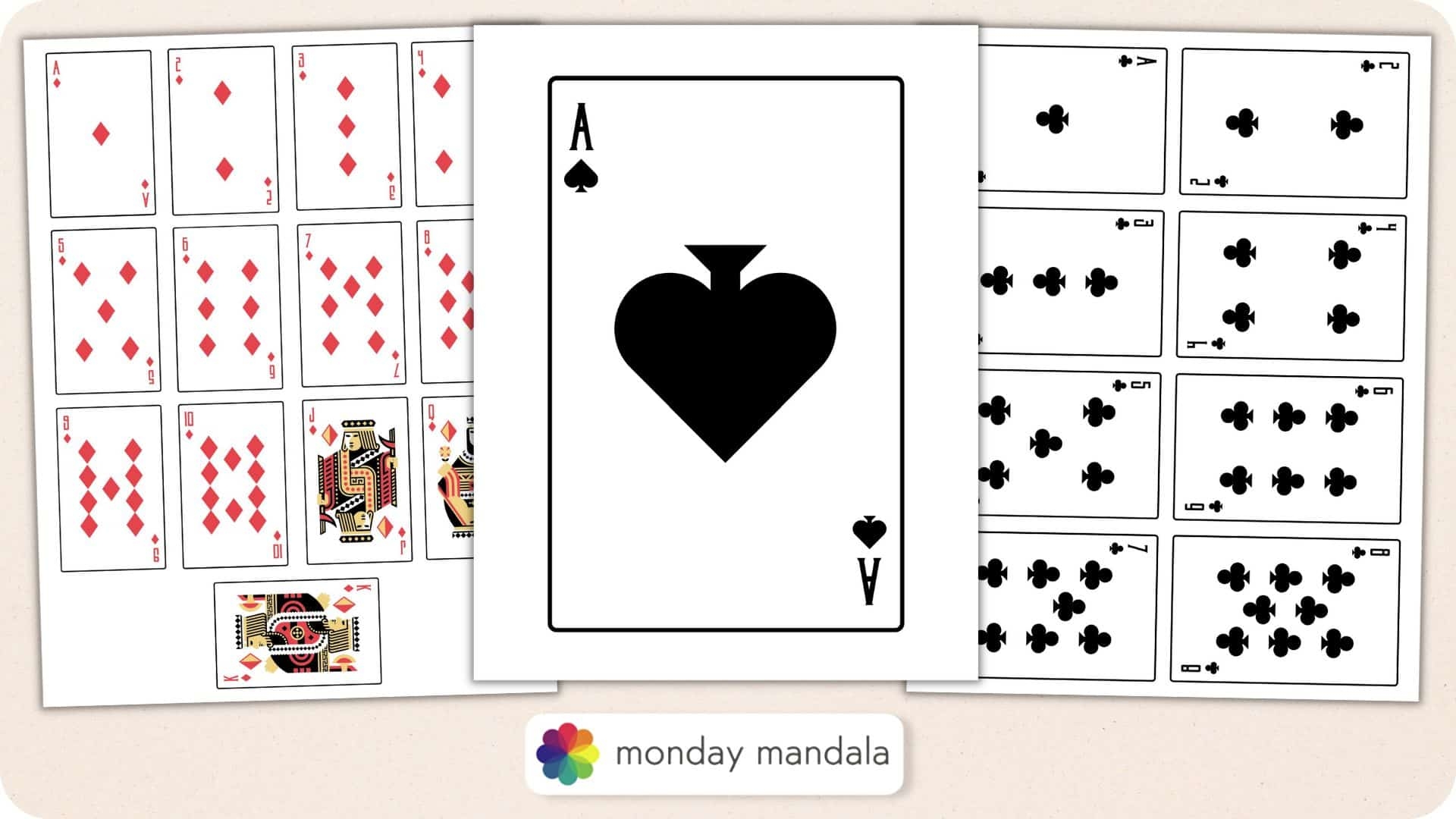 Printable Playing Cards Free PDF Sheets In 3 Sizes Printable Playing Cards Free PDF Sheets In 3 Sizes
