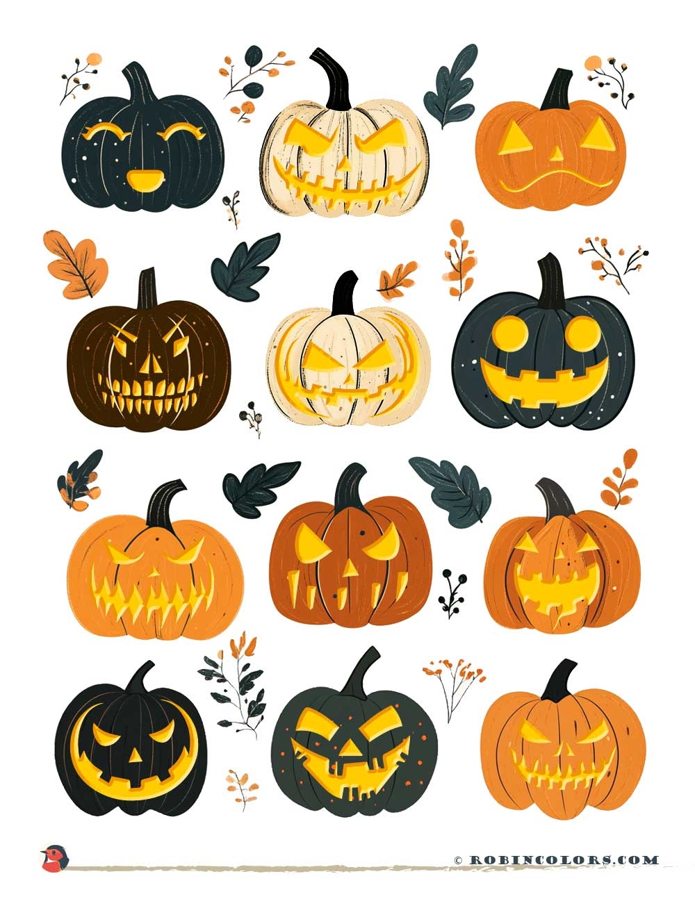 Printable Pumpkin Face Stencils That Are Easy And Free Robin Colors