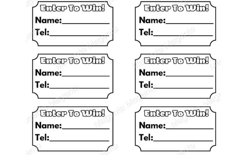 Printable Raffle Ticket Template A0 A1 A2 A3 A4 US Letter PDF Formats Etsy
