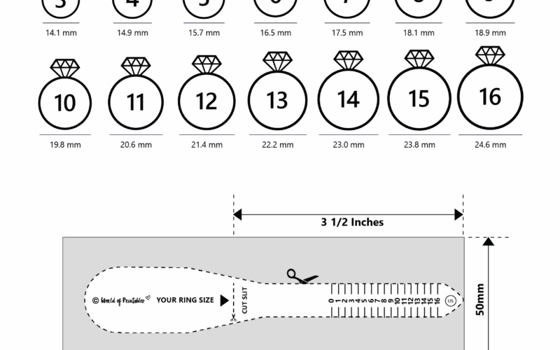 Printable Ring Size Chart Find Your Ring Size Easy World Of Printables