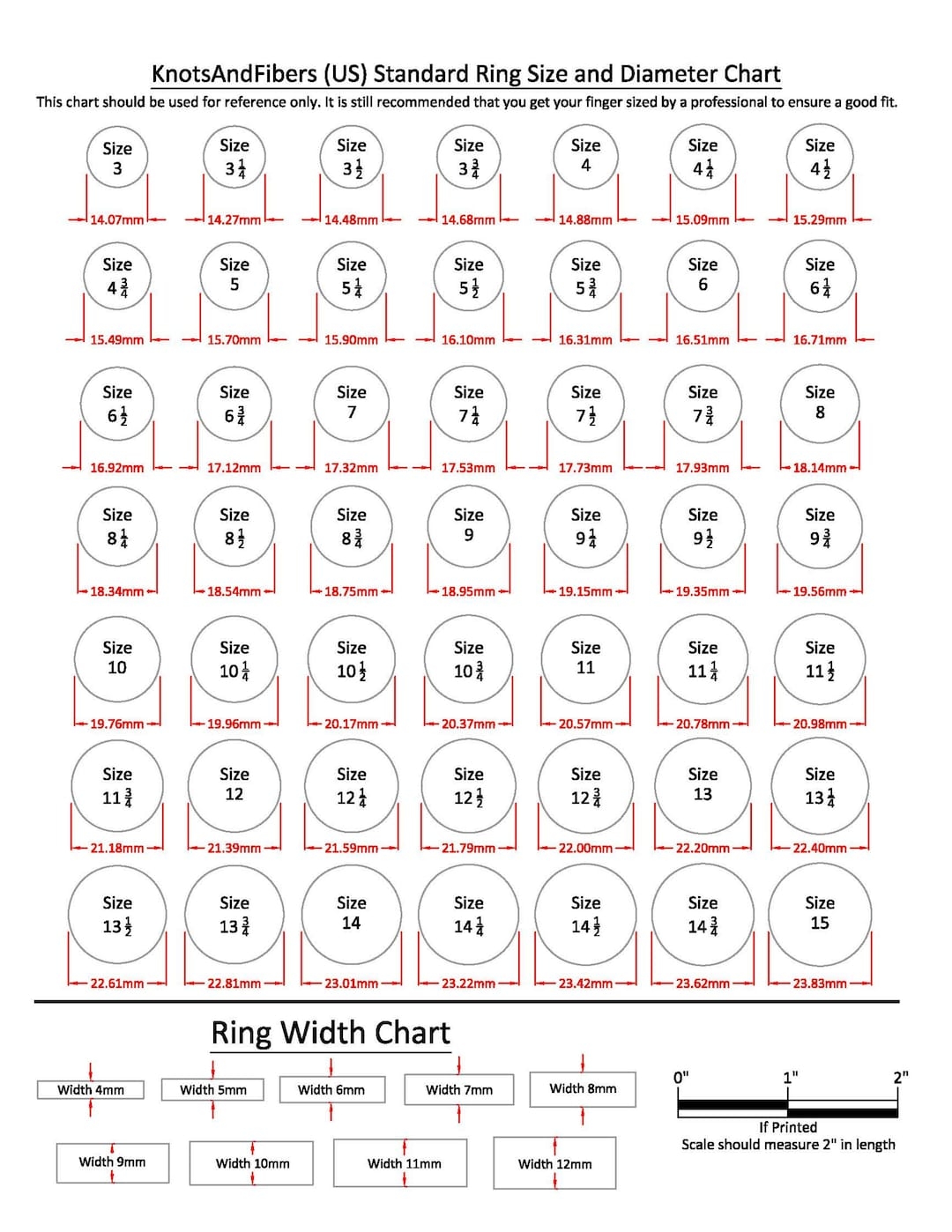 Printable Ring Sizer 100 Refundable With Ring Purchase Etsy