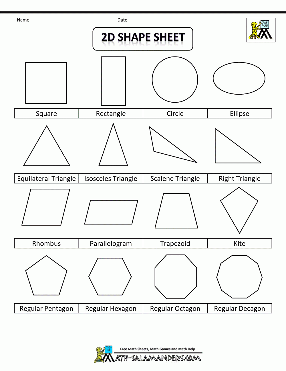 printable shape templates