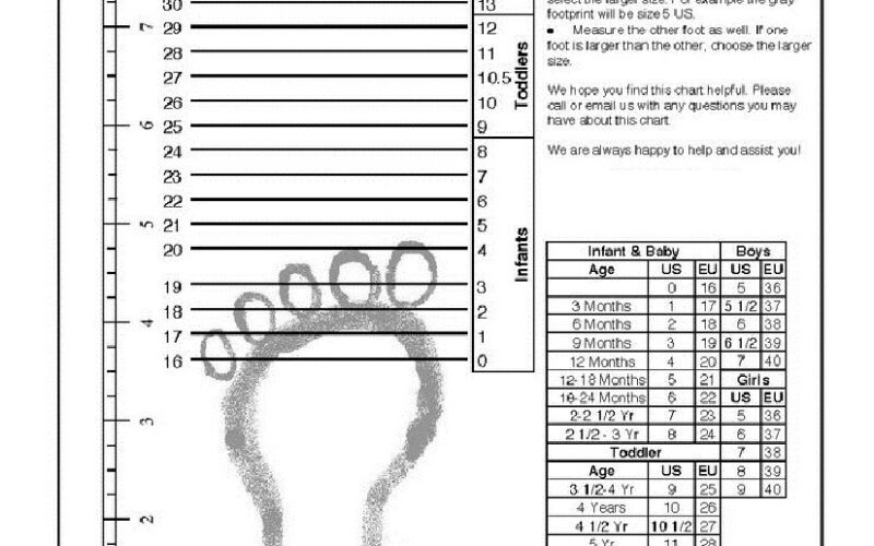 Printable shoe size chart adult 1 Sovereign Lake Nordic Club