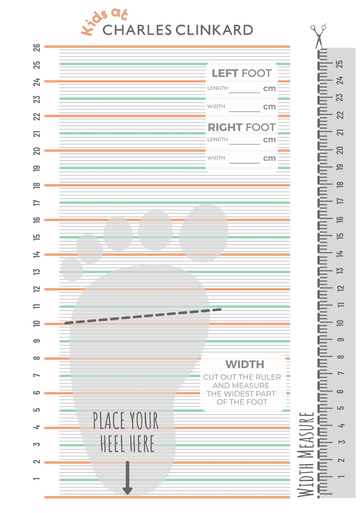 Printable Shoe Sizing Chart Clarks Printable Shoe Size Chart