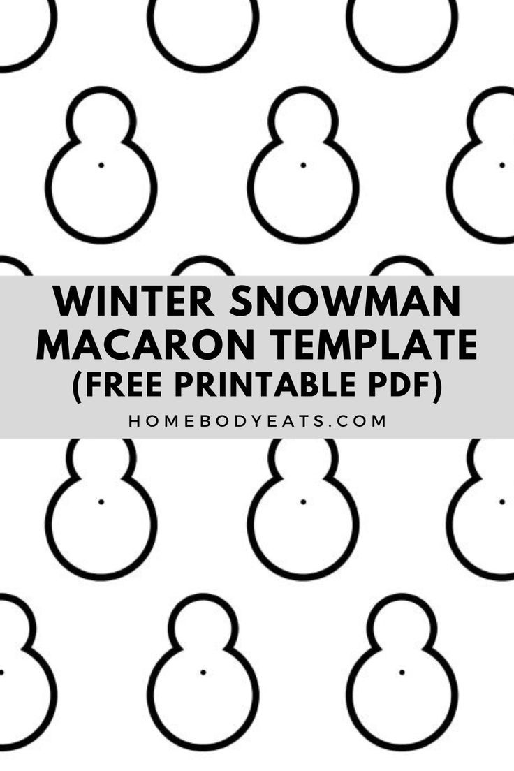 Printable Snowman Macaron Piping Template