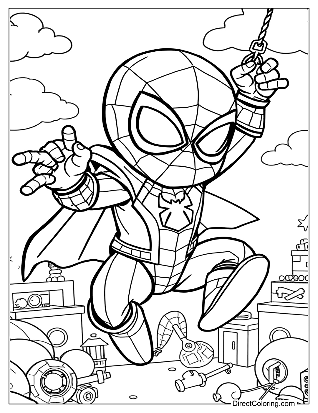 printable coloring spiderman